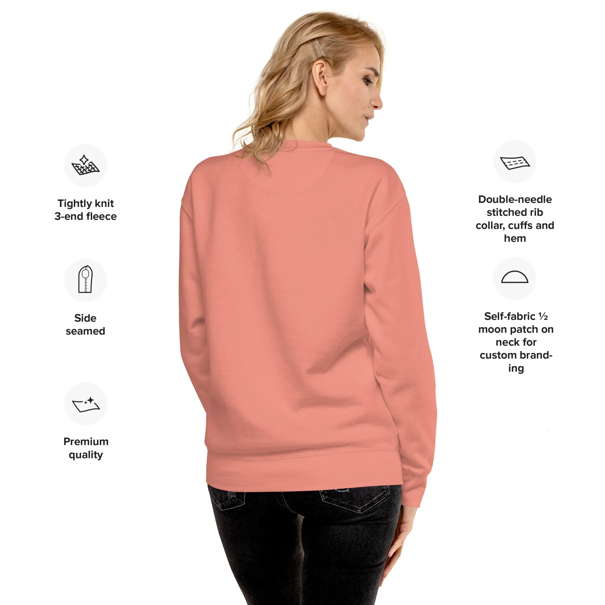 Animal Print Heart Unisex Premium Sweatshirt, lioness-love