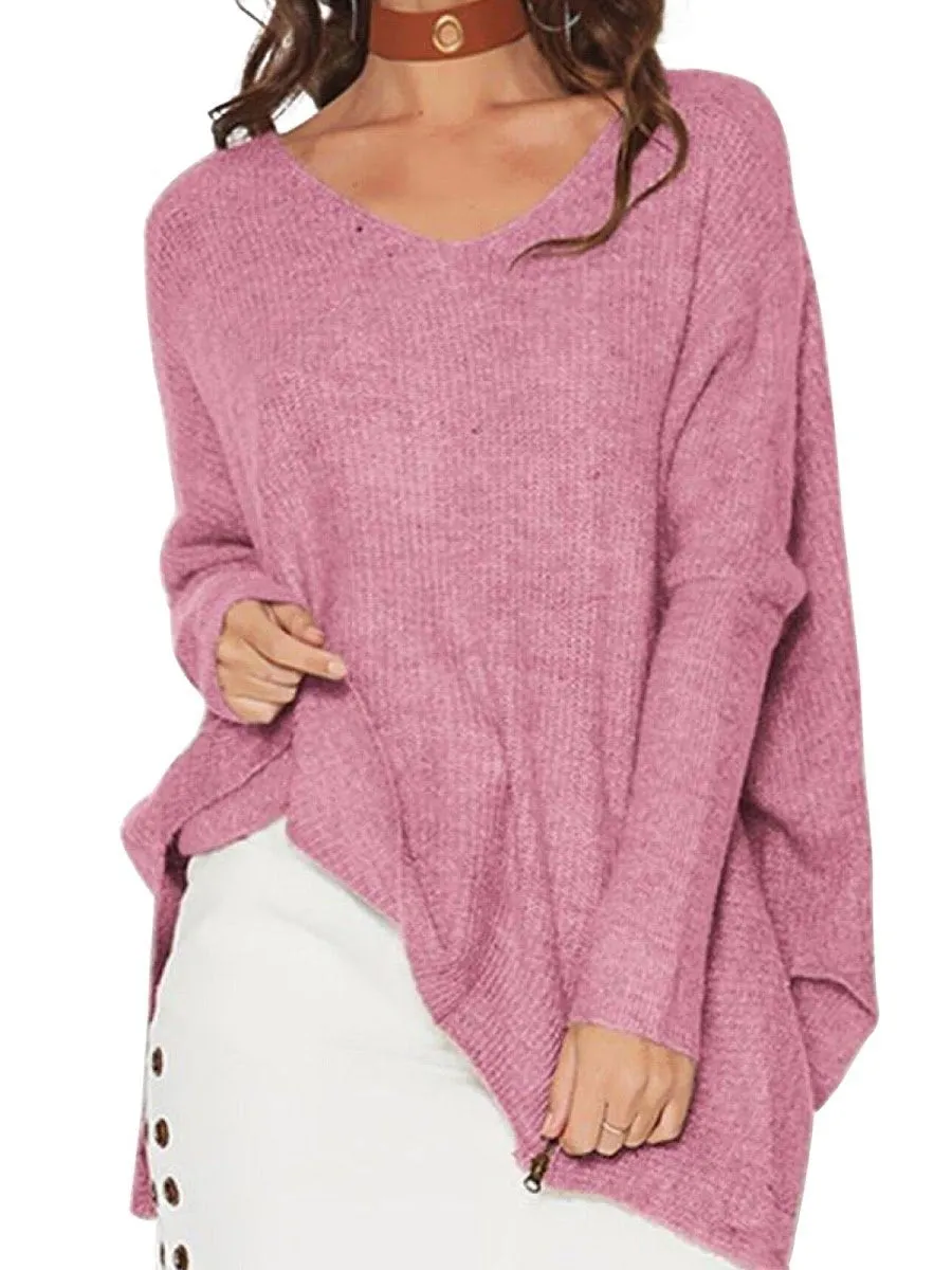 Aquamarine Casual Loose Zipper Sweater