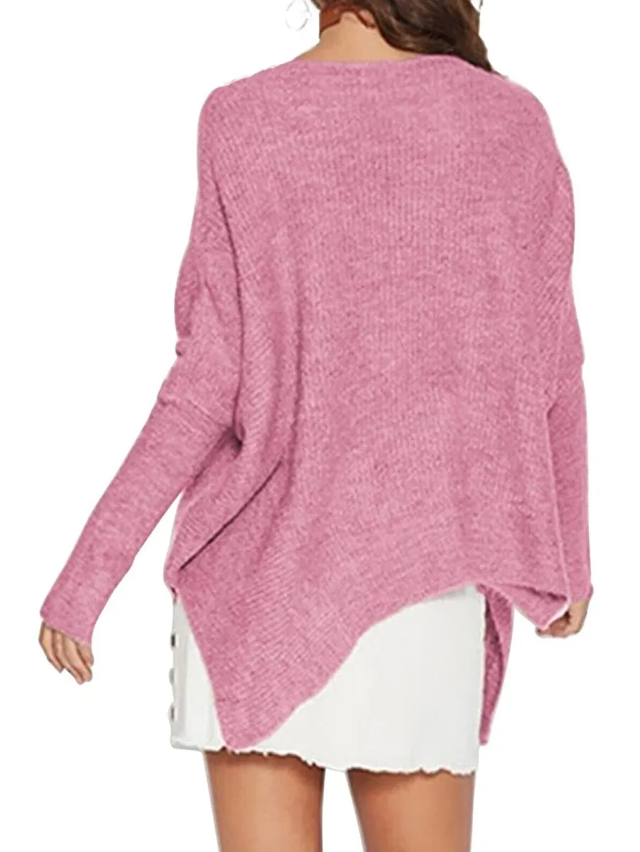Aquamarine Casual Loose Zipper Sweater