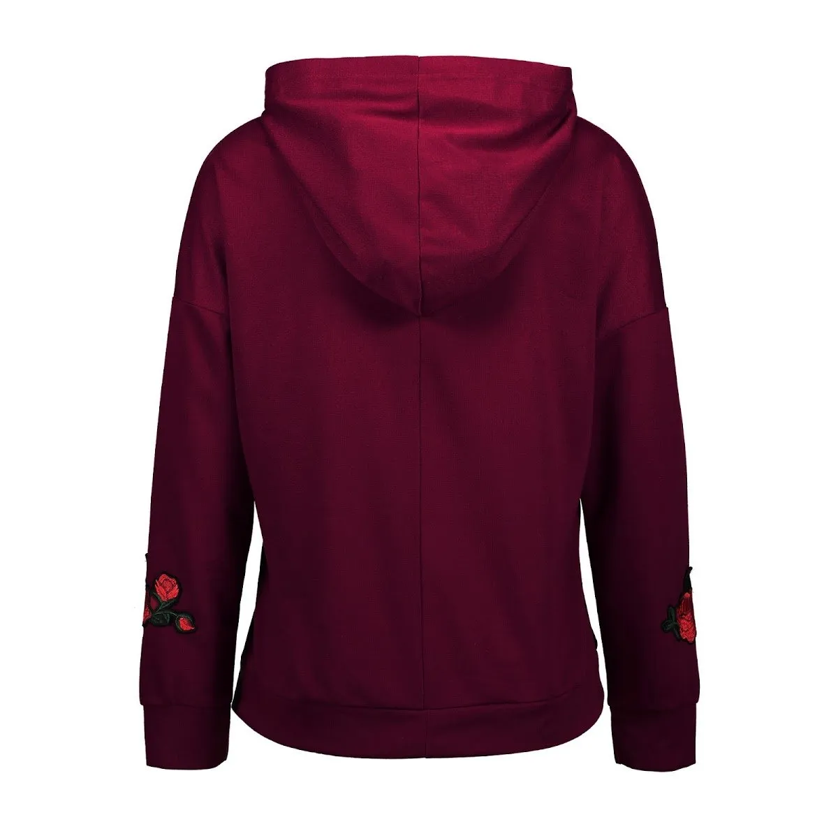 Athletic Hoodie Flower Embroidery Hoodie