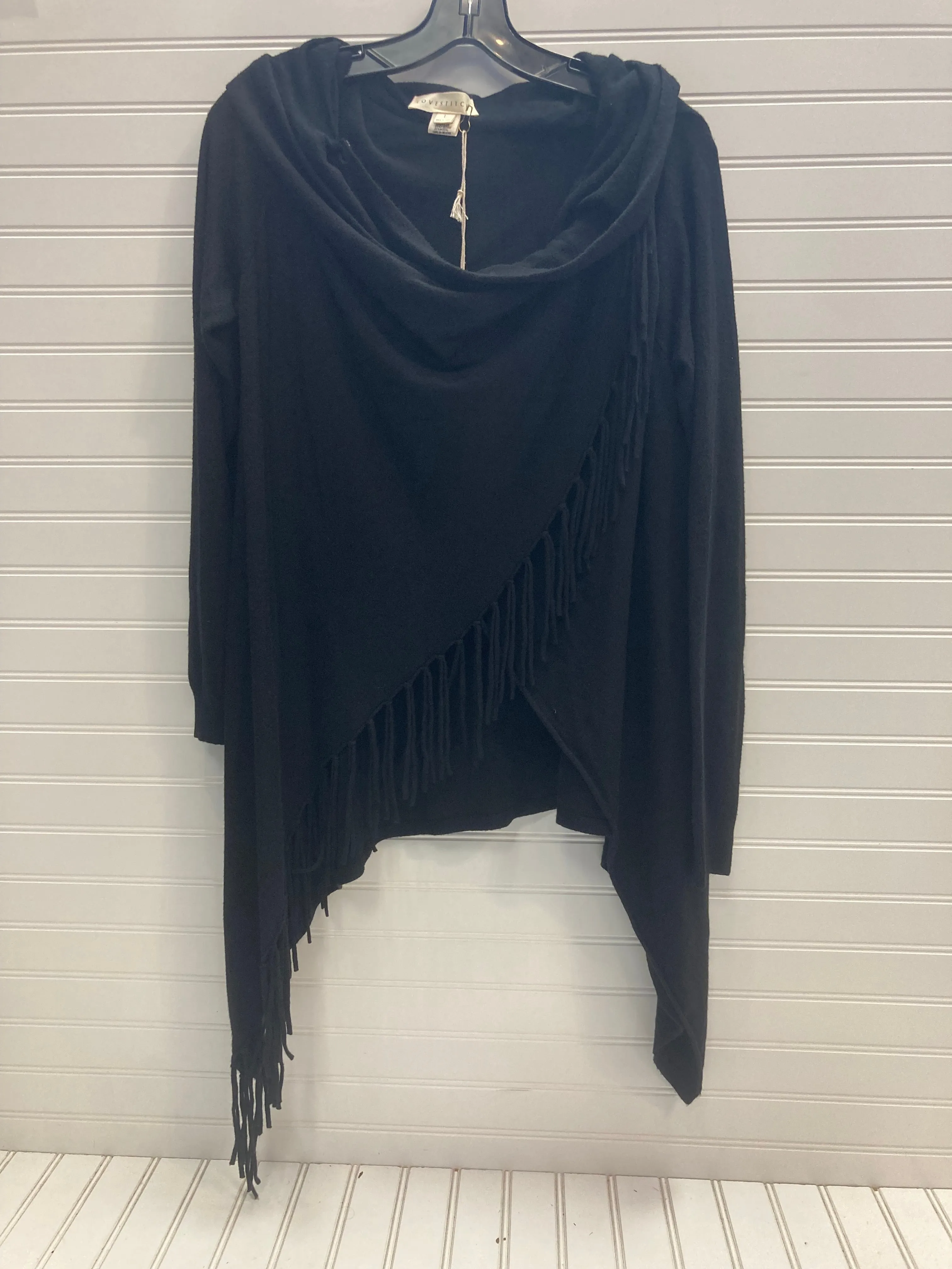 Black Sweater Cardigan Love Stitch, Size L