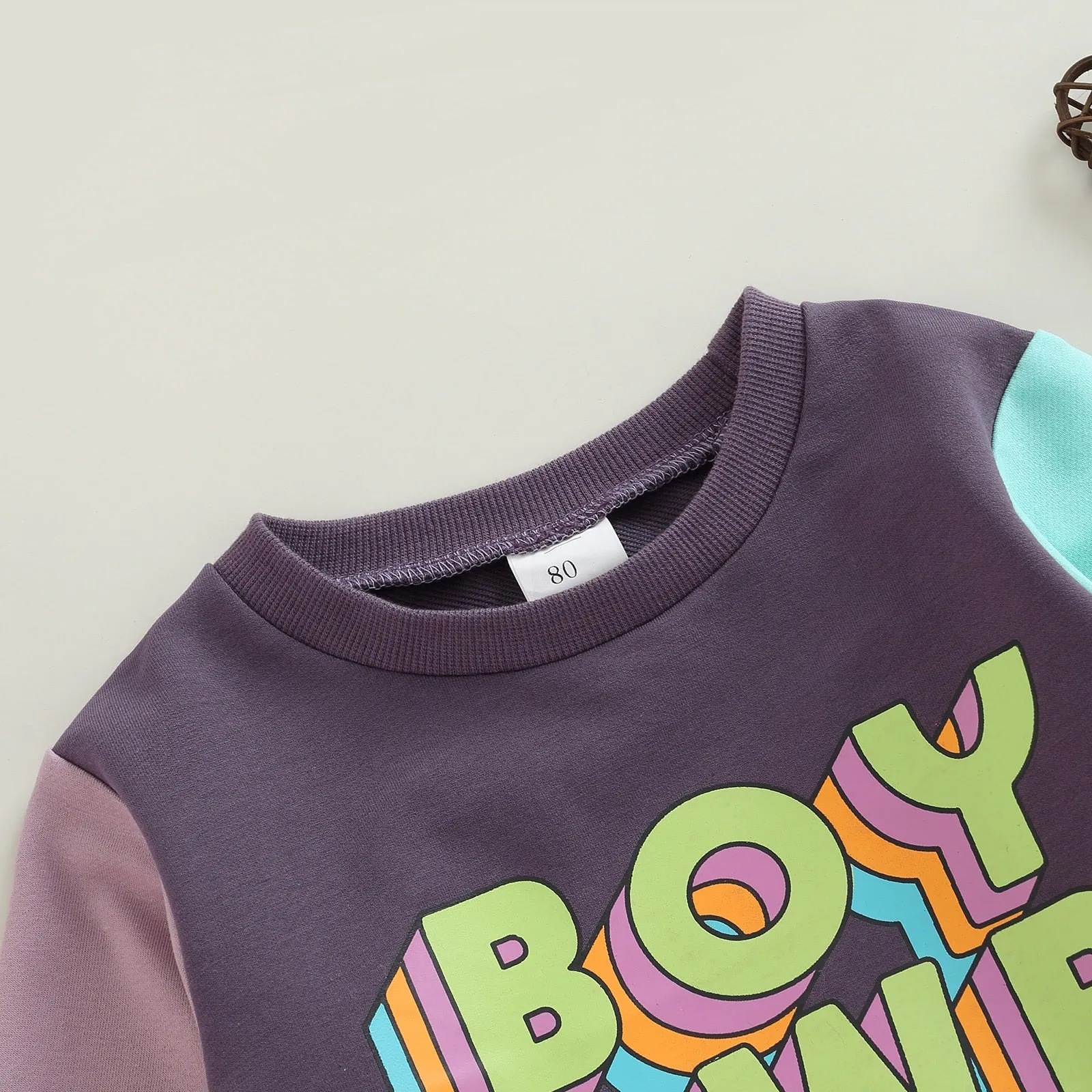 'Boy Pwr' Long Sleeve Sweatshirt, 9m-4T
