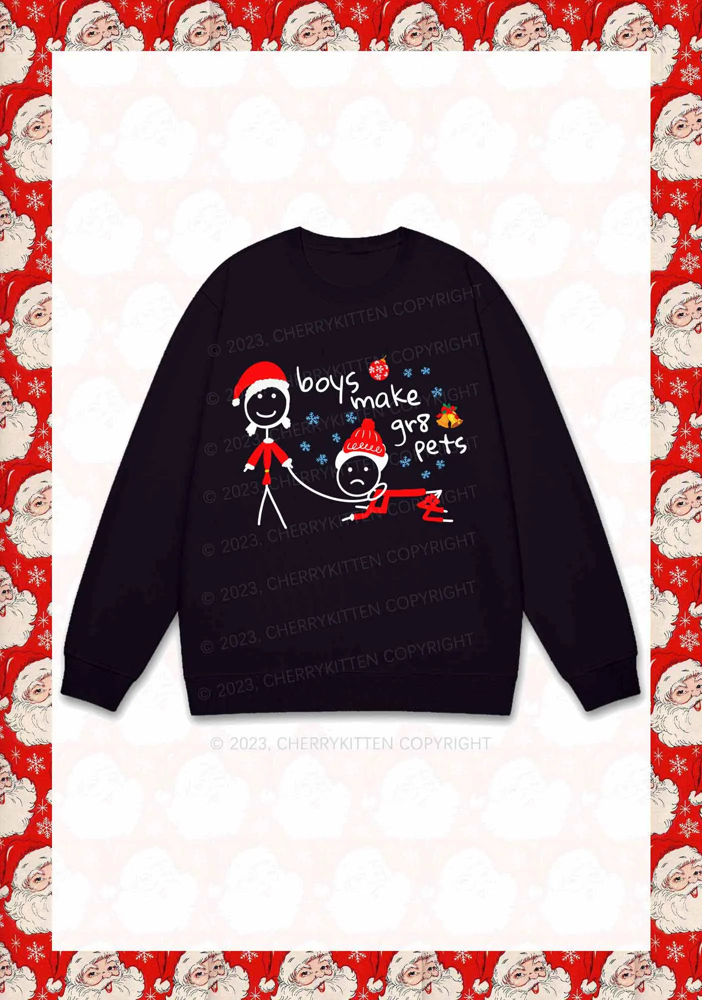 Boys Make Gr8 Pets Christmas Y2K Sweatshirt Cherrykitten
