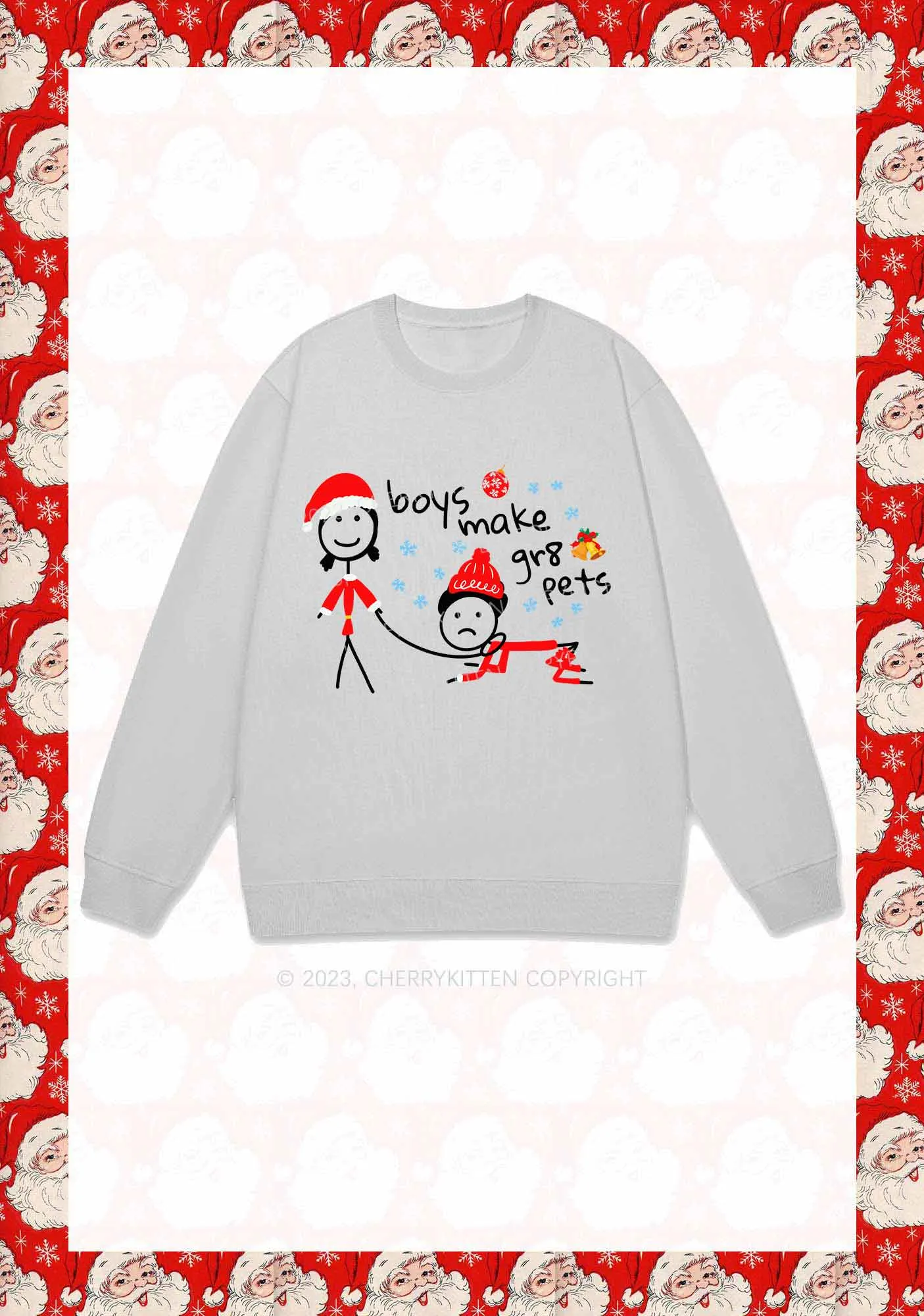 Boys Make Gr8 Pets Christmas Y2K Sweatshirt Cherrykitten