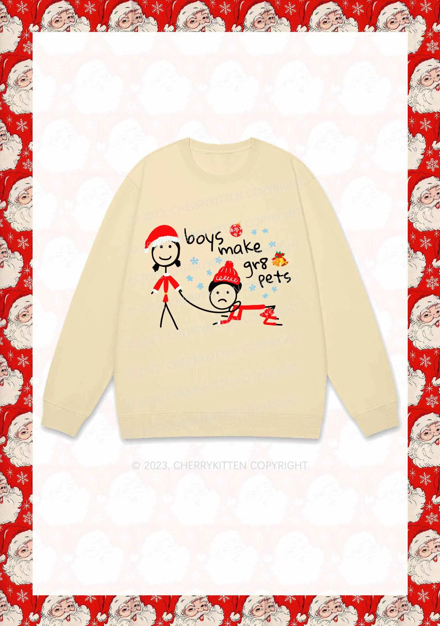 Boys Make Gr8 Pets Christmas Y2K Sweatshirt Cherrykitten