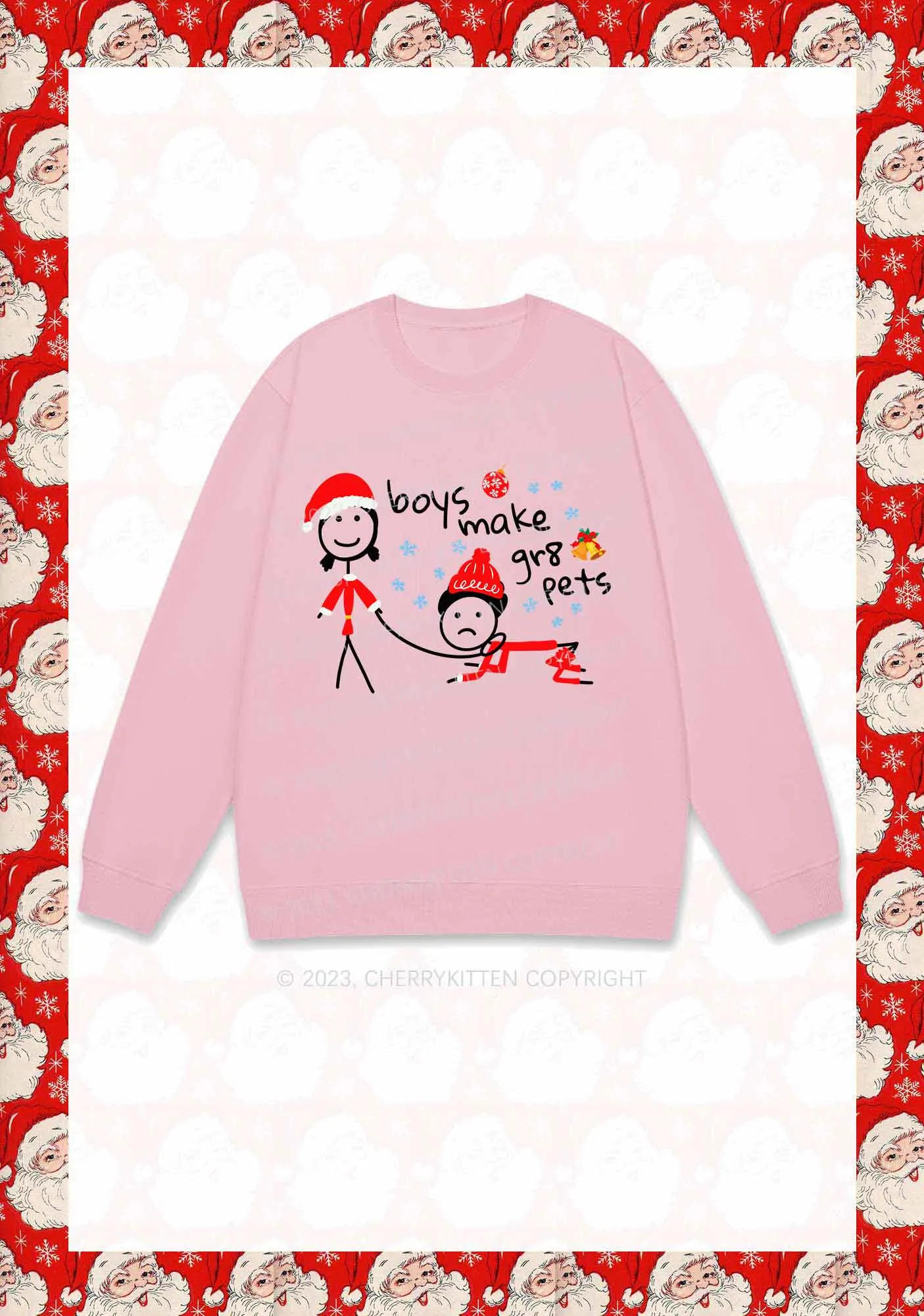 Boys Make Gr8 Pets Christmas Y2K Sweatshirt Cherrykitten