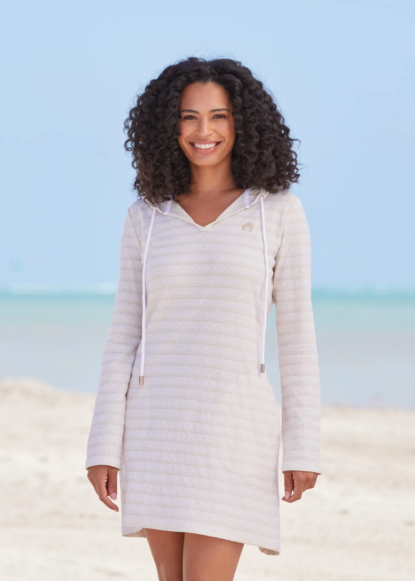 Cream Hoodie Dress