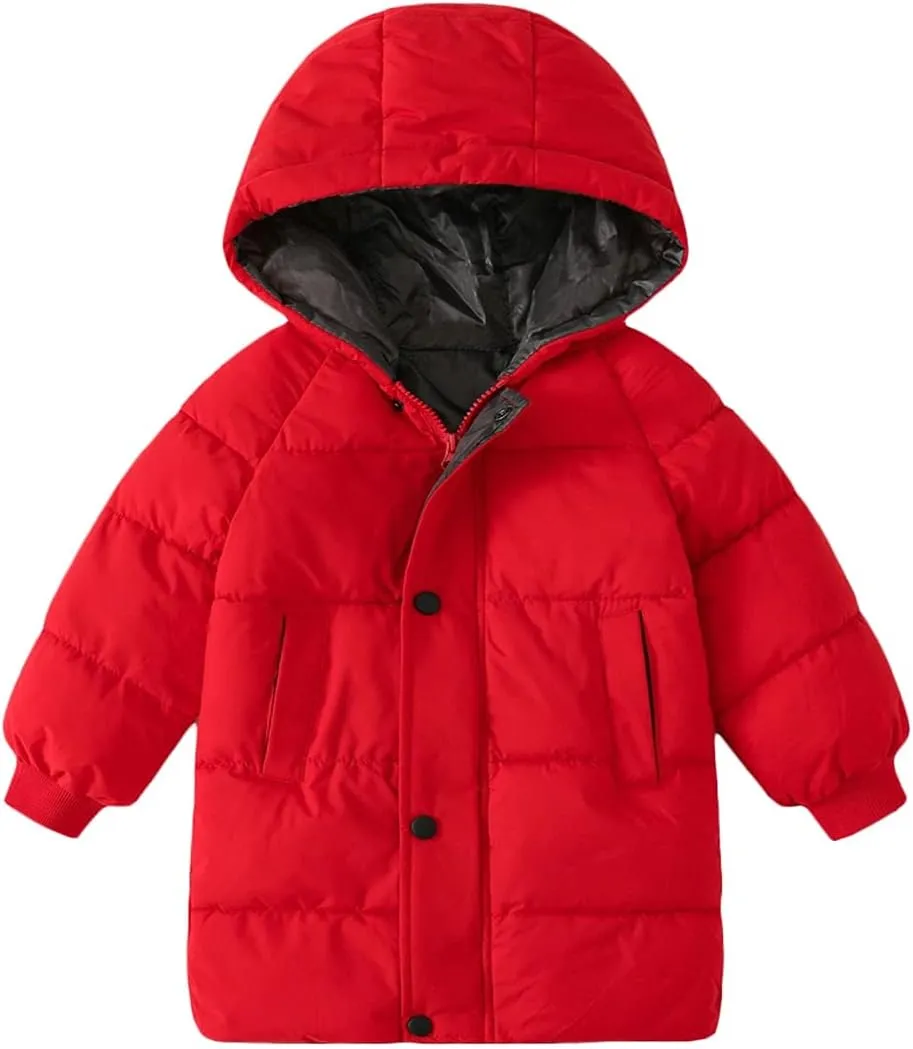 Cromoncent Boys Girls Down Alternative Long Hoodie Coat