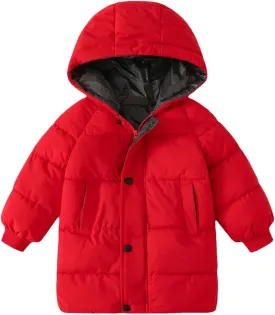 Cromoncent Boys Girls Down Alternative Long Hoodie Coat