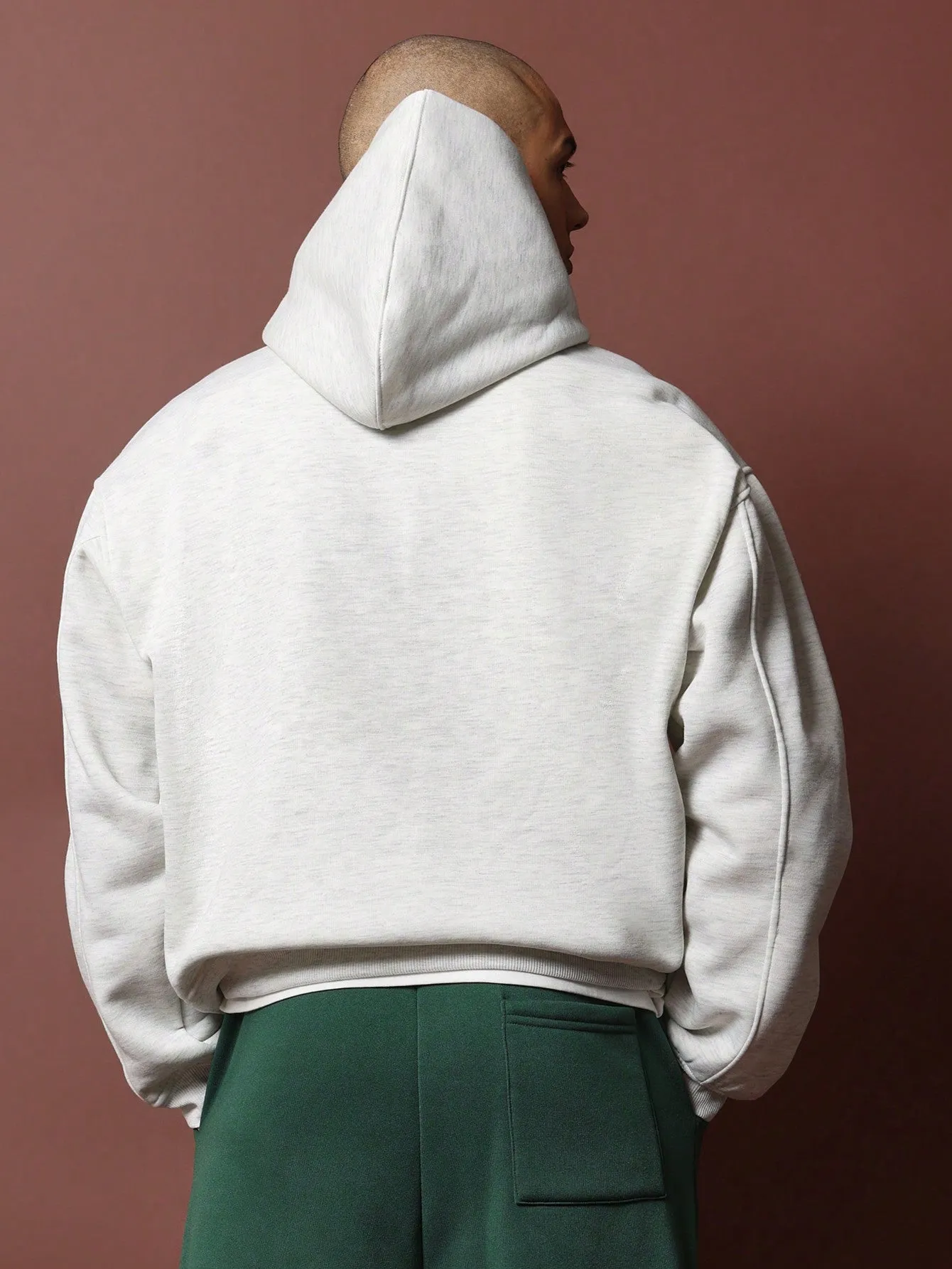 Crop Fit Overhead Hoodie With LA Graphic Print On The Hood
