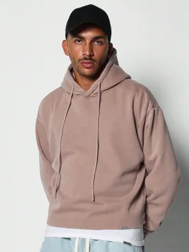 Crop Fit Overhead Washed Premium Hoodie With Raw Edge Detail