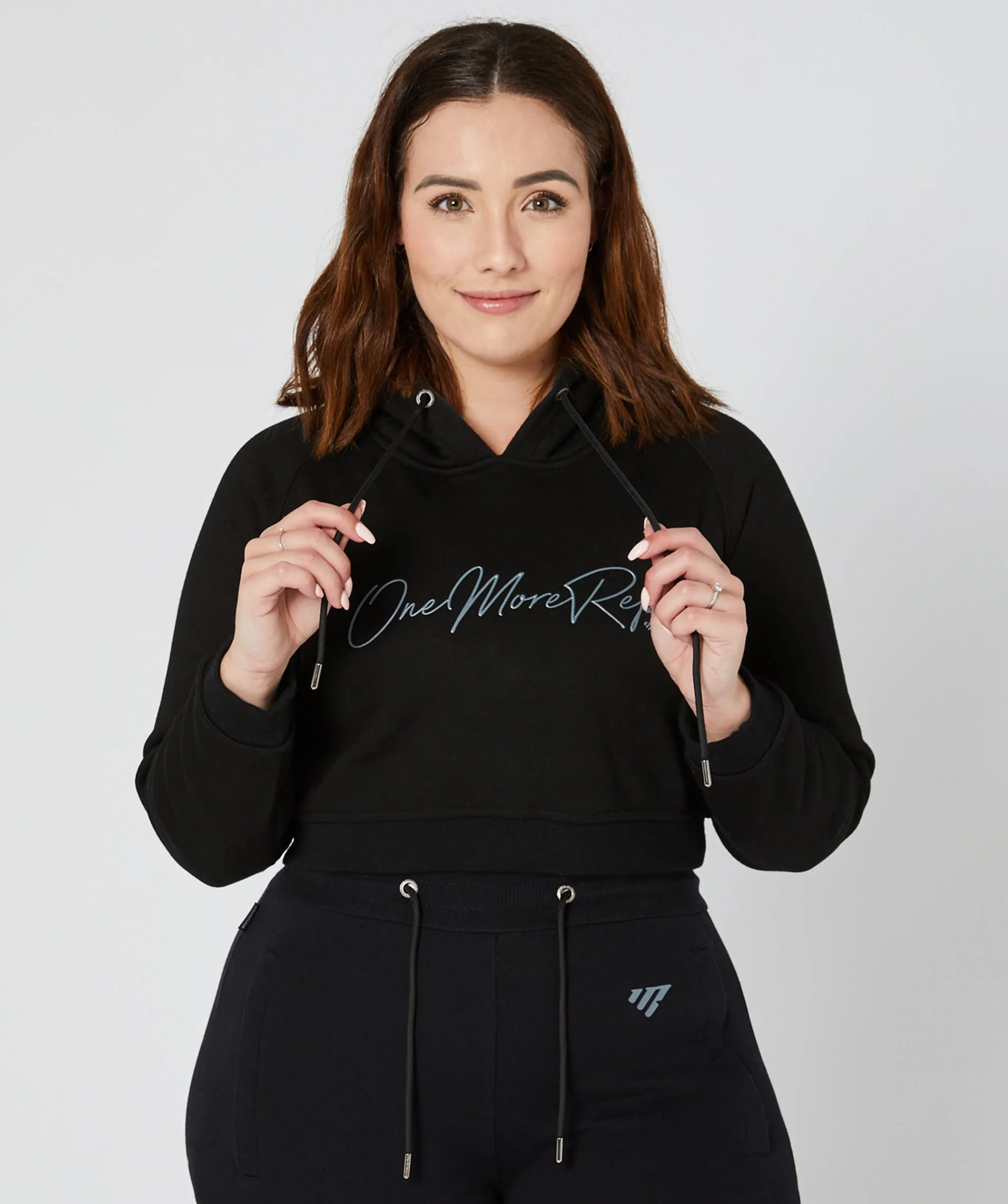 Crop Pullover Hoodie Black