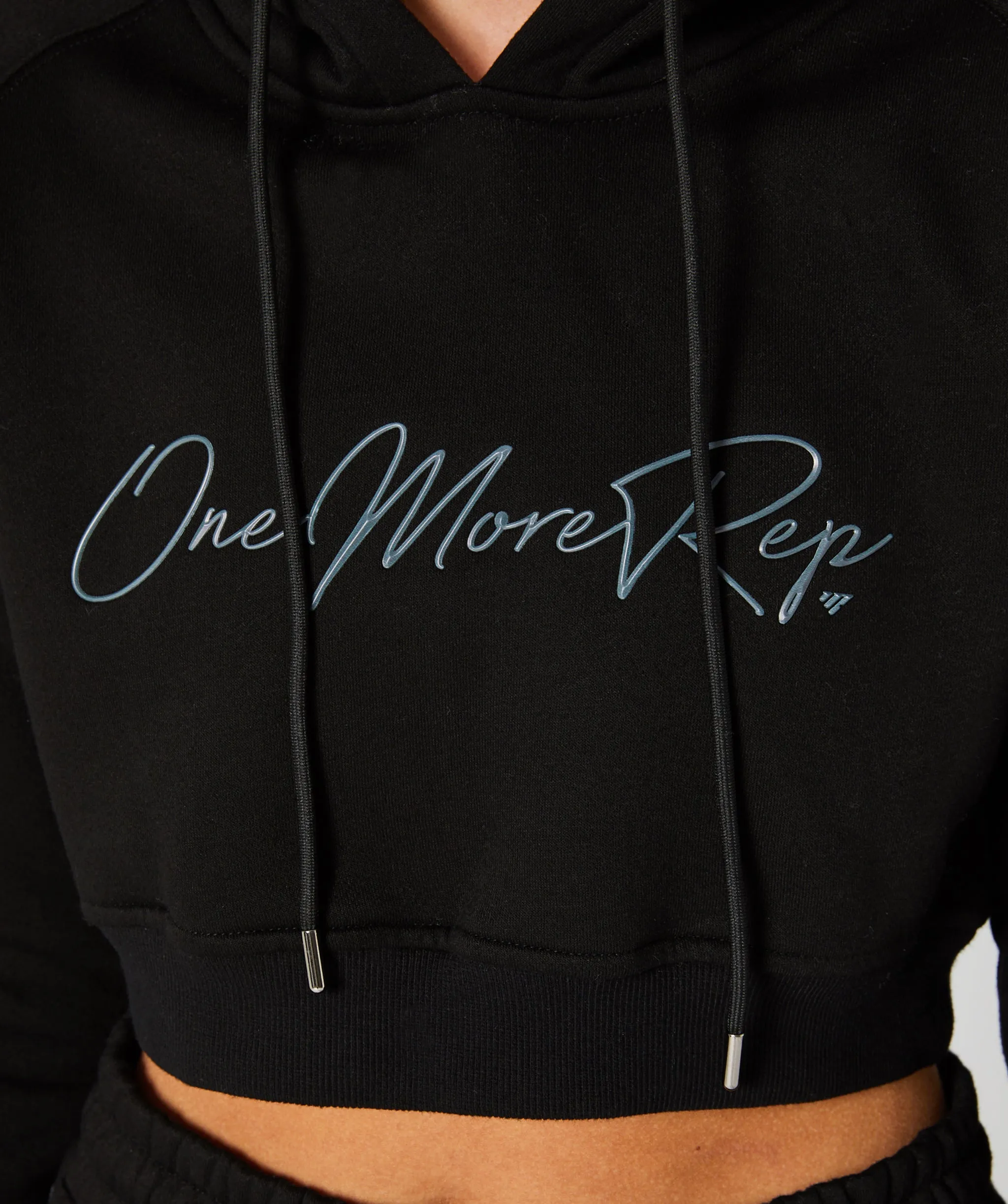 Crop Pullover Hoodie Black