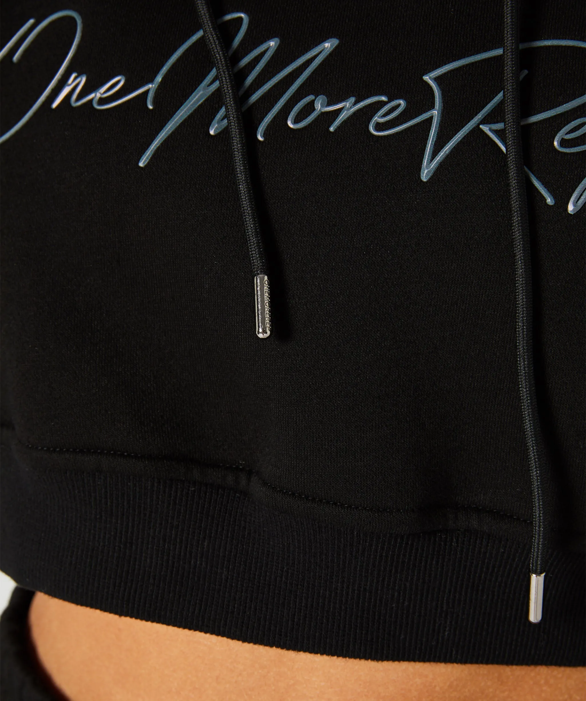 Crop Pullover Hoodie Black