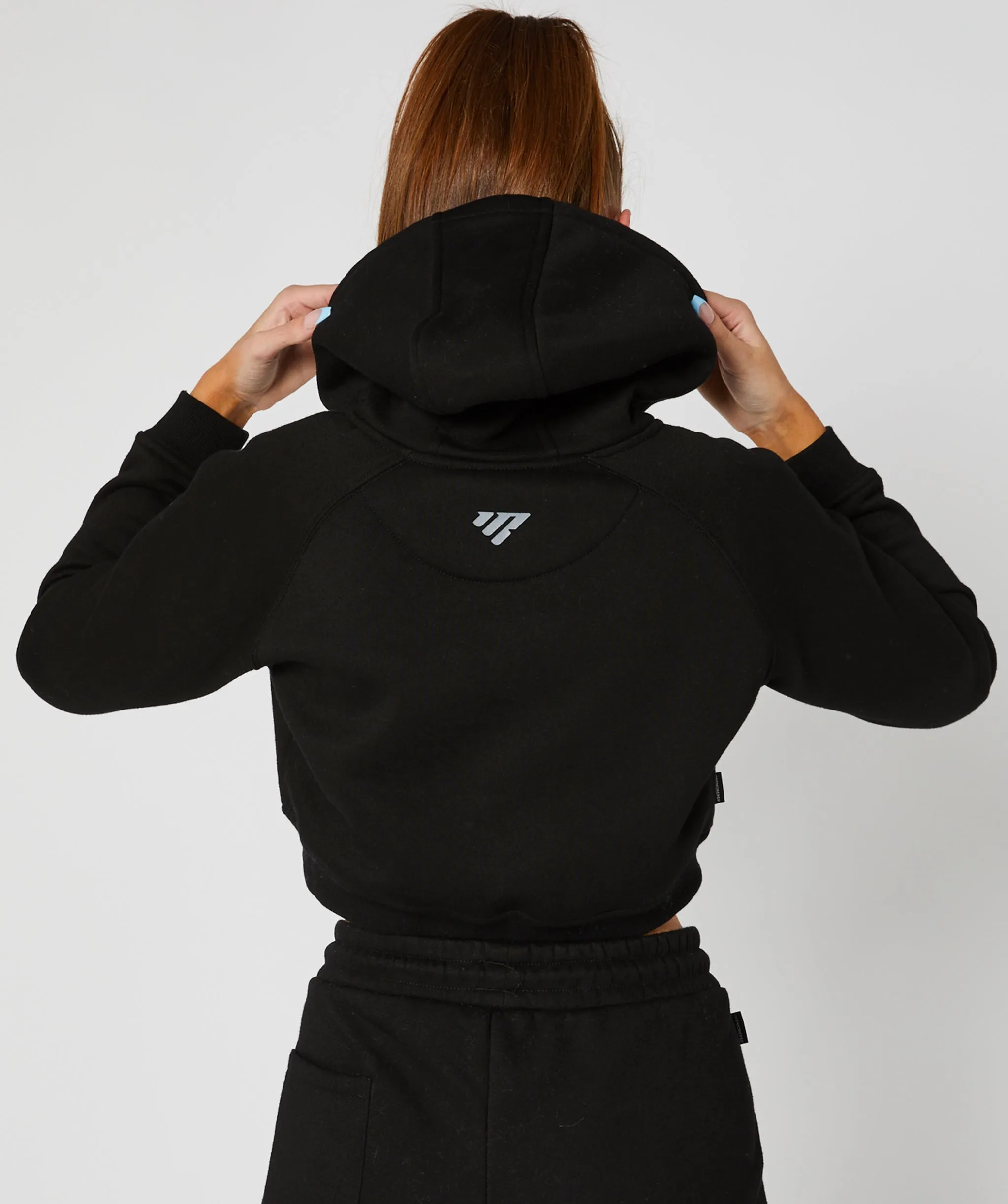 Crop Pullover Hoodie Black