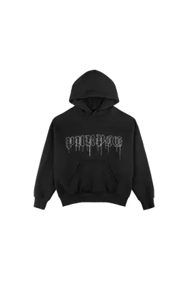 Crystal Gothic Drip Hoodie (Black) - P401-HBGD125