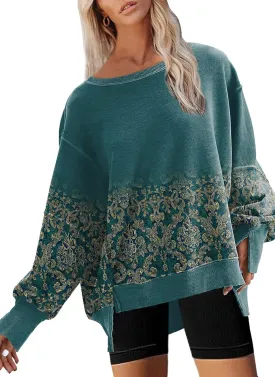 Disamer Womens Crew Neck Sweatshirts Teen Girls Tie Dye Oversized Fall Clothes 2025 Outfits Long Sleeve Pullover Tops
