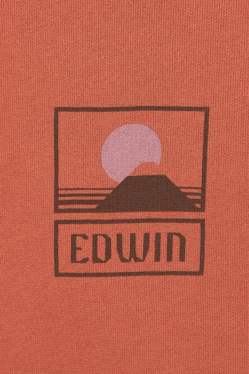 Edwin Sunset on Mount Fuji Hoodie Sweat (Baked Clay)
