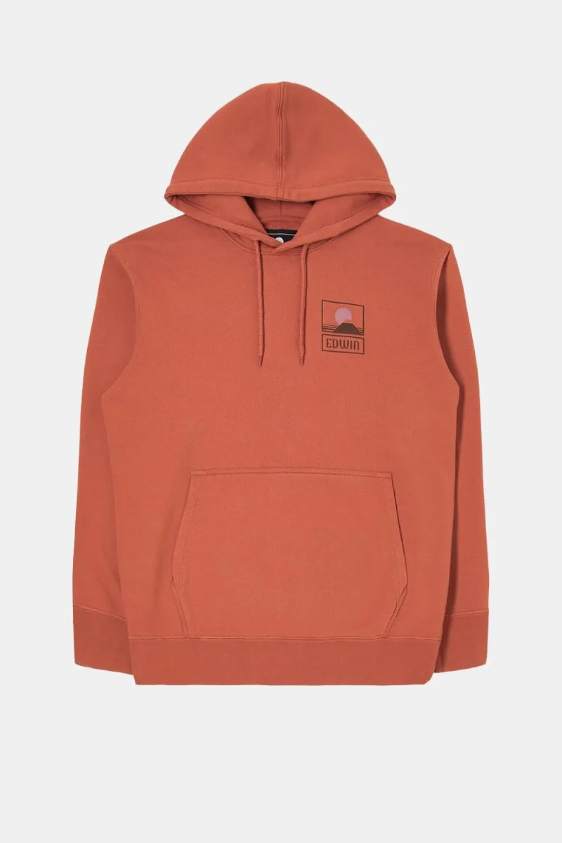 Edwin Sunset on Mount Fuji Hoodie Sweat (Baked Clay)