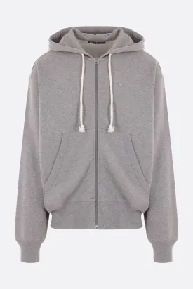Face Logo patch oversize cotton hoodie