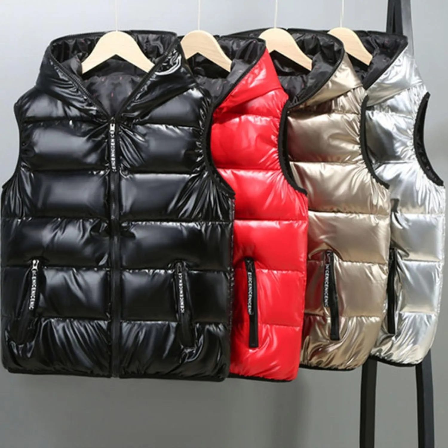 FindThy Womens Reversible Puffer Down Vest Classic Zip Up Padded Hooded Sleeveless Jacket Tops