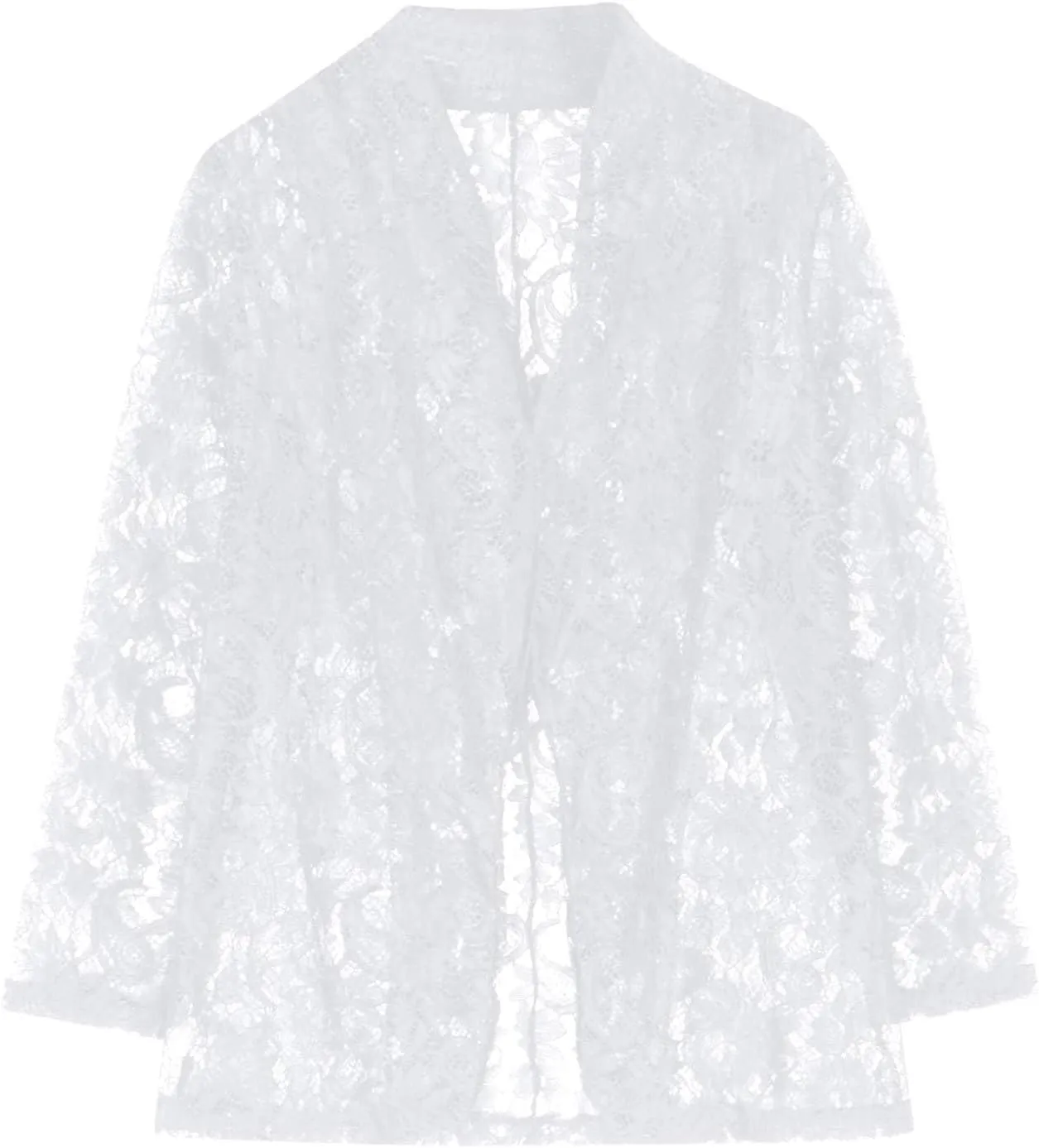 Firzero Black Blazer Jacket for Women Solid Color Sheer Lace Jacket Blazer Long Sleeve Open Front Button Casual Jacket