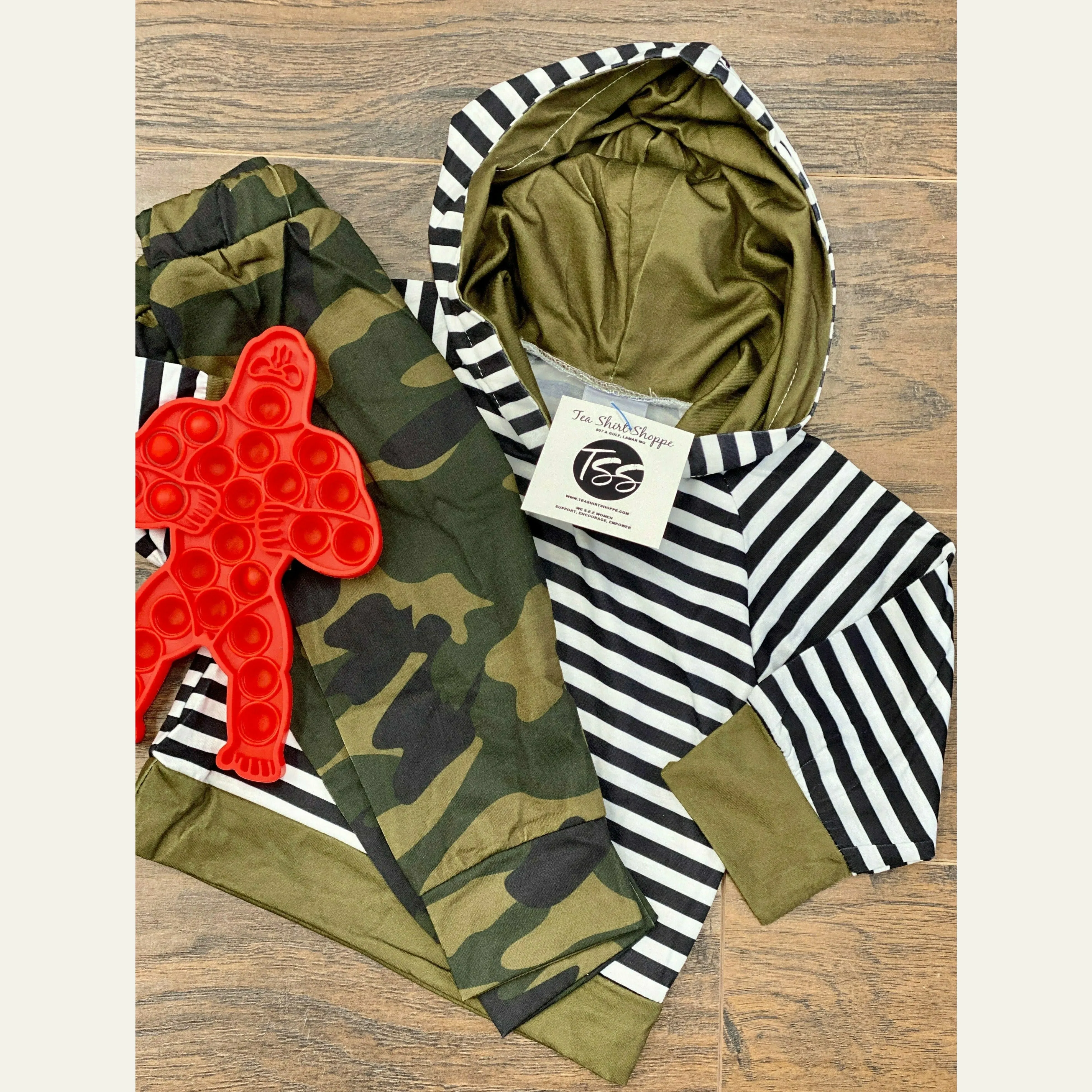 Green & Striped Hoodie