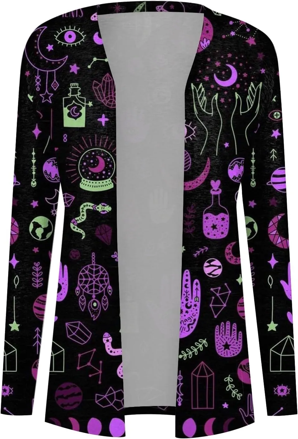 Halloween Cardigan Lightweight Long Sleeve Open Front Halloween Printed Oversized Cardigans for Women Fall Cardigan