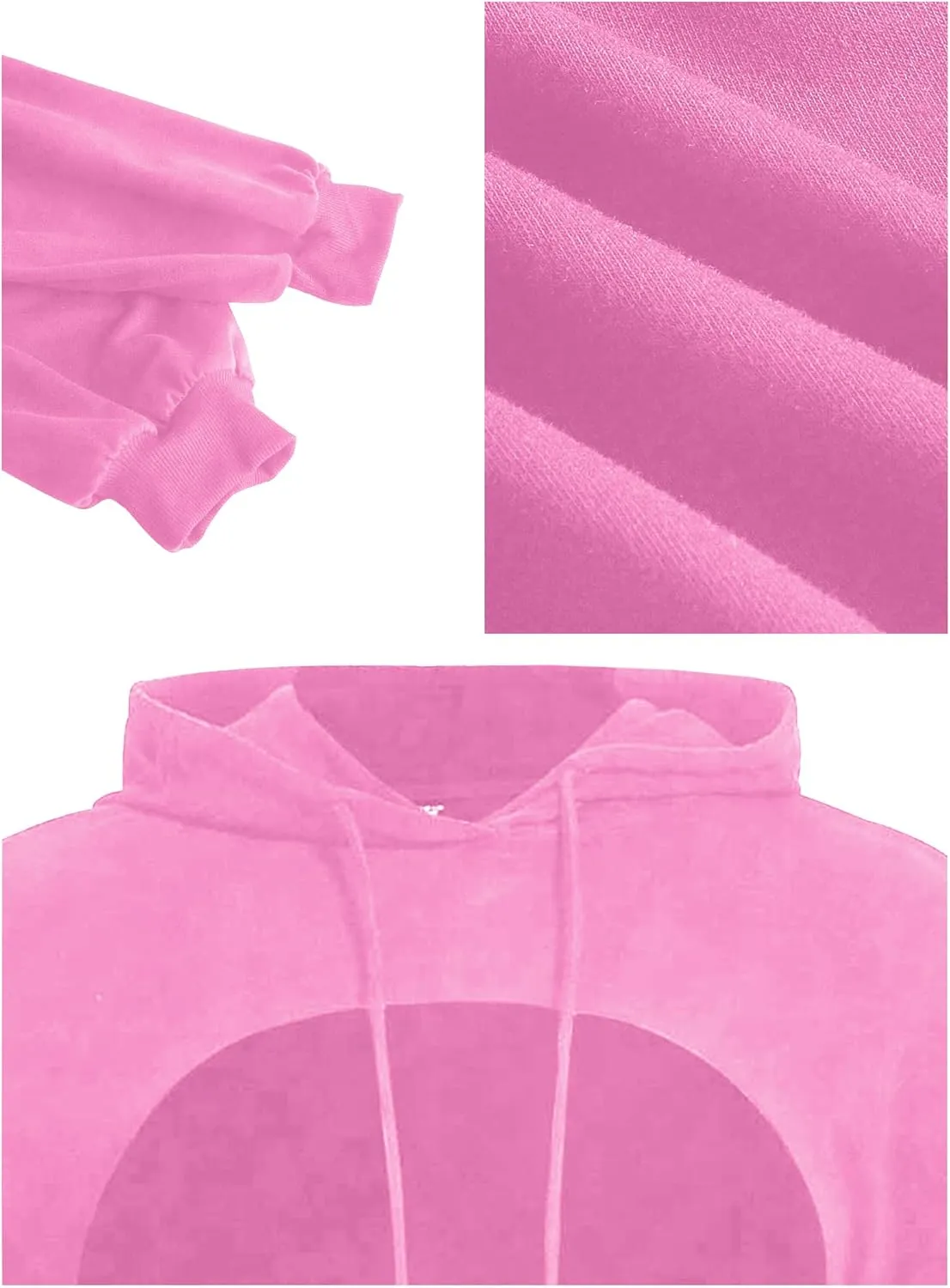 Hilinker Women's Long Sleeve Cropped Hoodie Workout Drawstring Super Crop Tops without Camisole