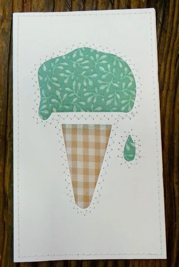Ice Cream Cone Quilted Card