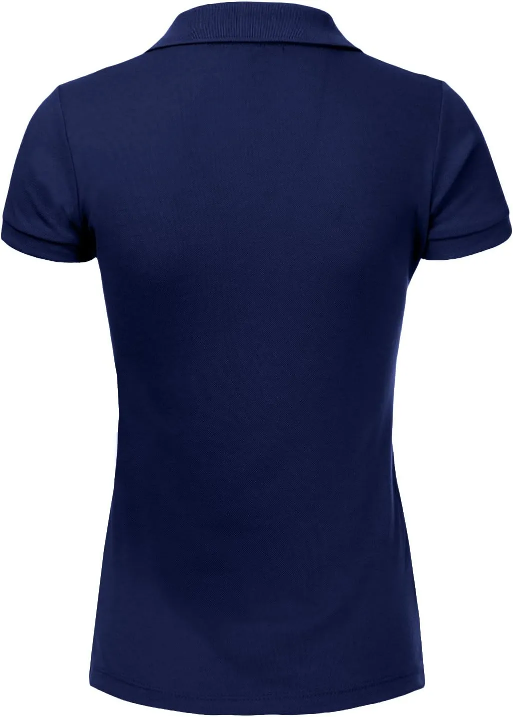 J. LOVNY Women's Slim Fit Long Waist Short Sleeve Plain Polo Tee Shirts
