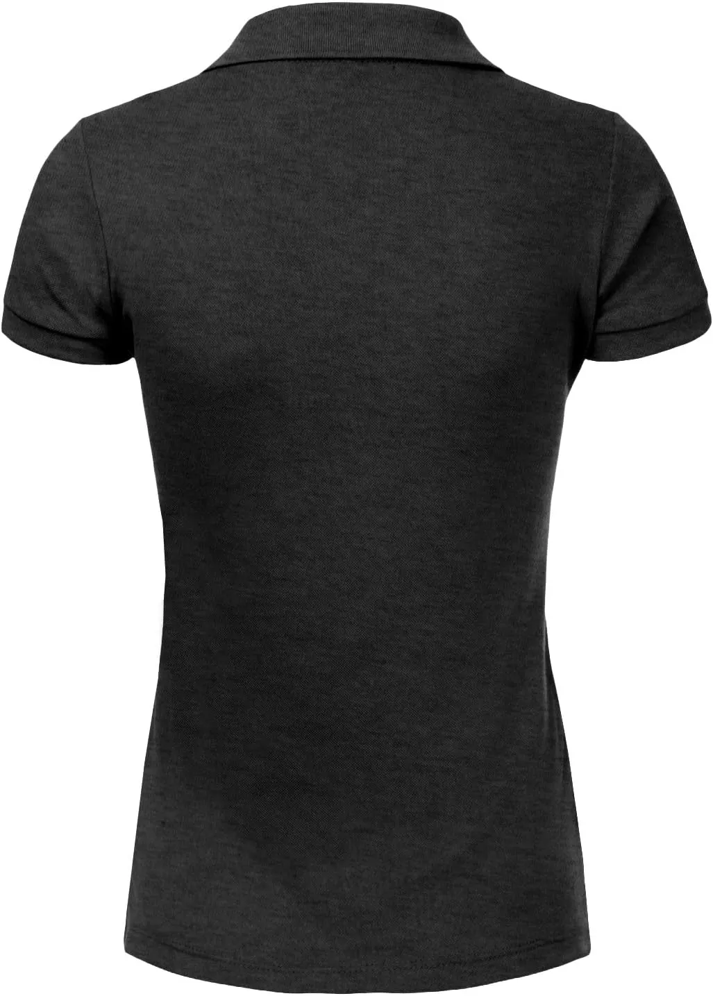 J. LOVNY Women's Slim Fit Long Waist Short Sleeve Plain Polo Tee Shirts