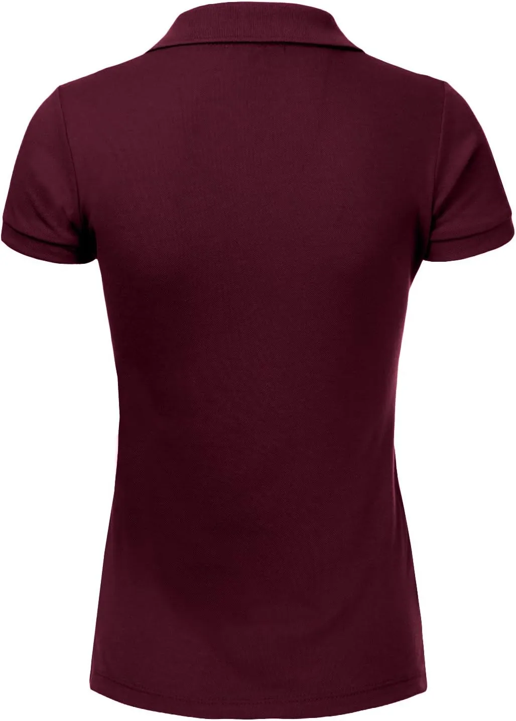 J. LOVNY Women's Slim Fit Long Waist Short Sleeve Plain Polo Tee Shirts