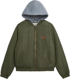 LONDON FOG Boys' Midweight Quilted Bomber Jacket with Sweatshirt Hood