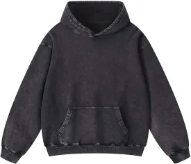 Oversized Hoodie for Men Trendy Washed Sweatshirt for Adult Loose Fit Cotton Pullover for Youth