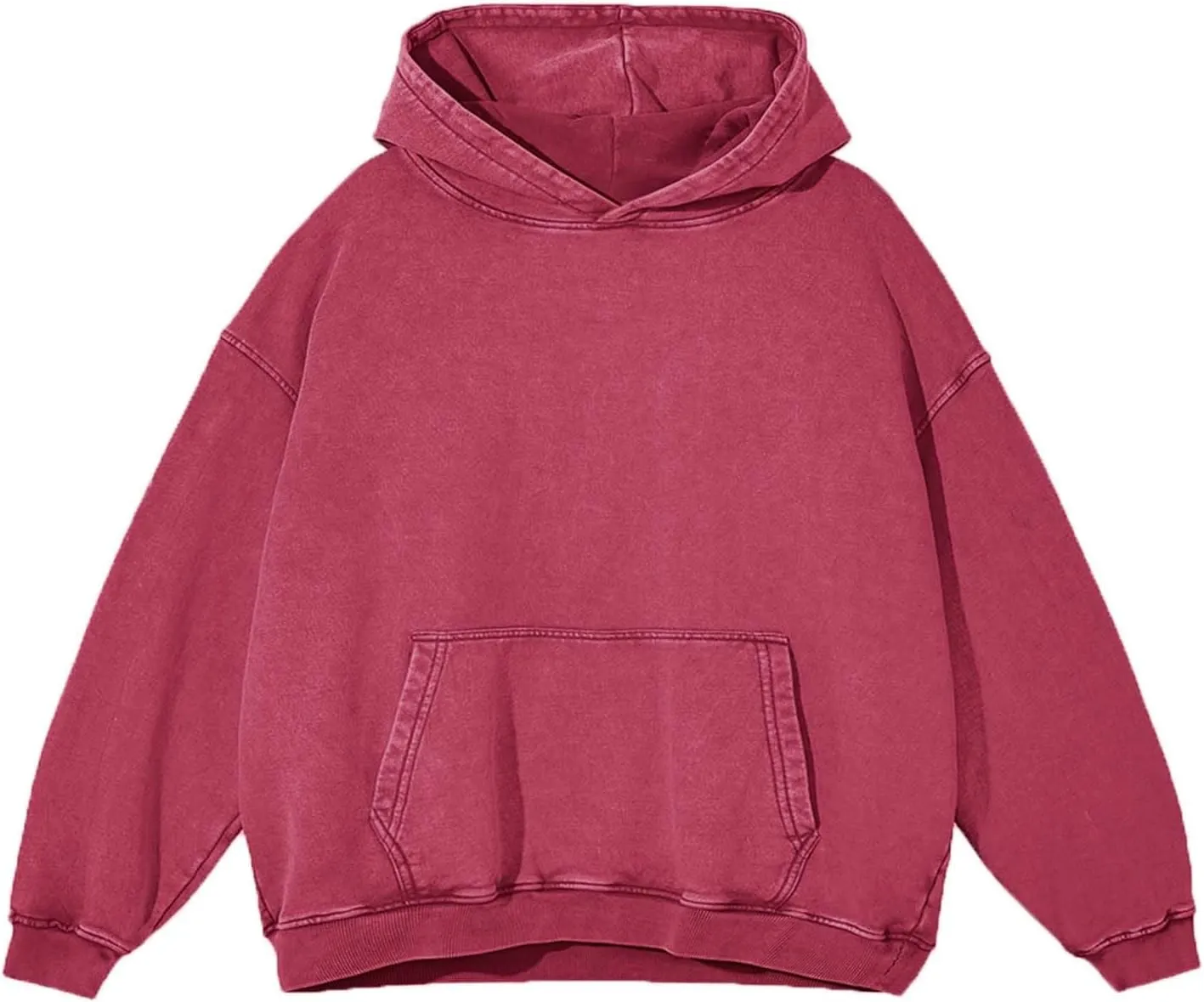 Oversized Hoodie for Men Trendy Washed Sweatshirt for Adult Loose Fit Cotton Pullover for Youth