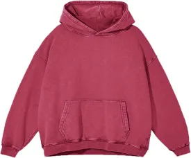 Oversized Hoodie for Men Trendy Washed Sweatshirt for Adult Loose Fit Cotton Pullover for Youth
