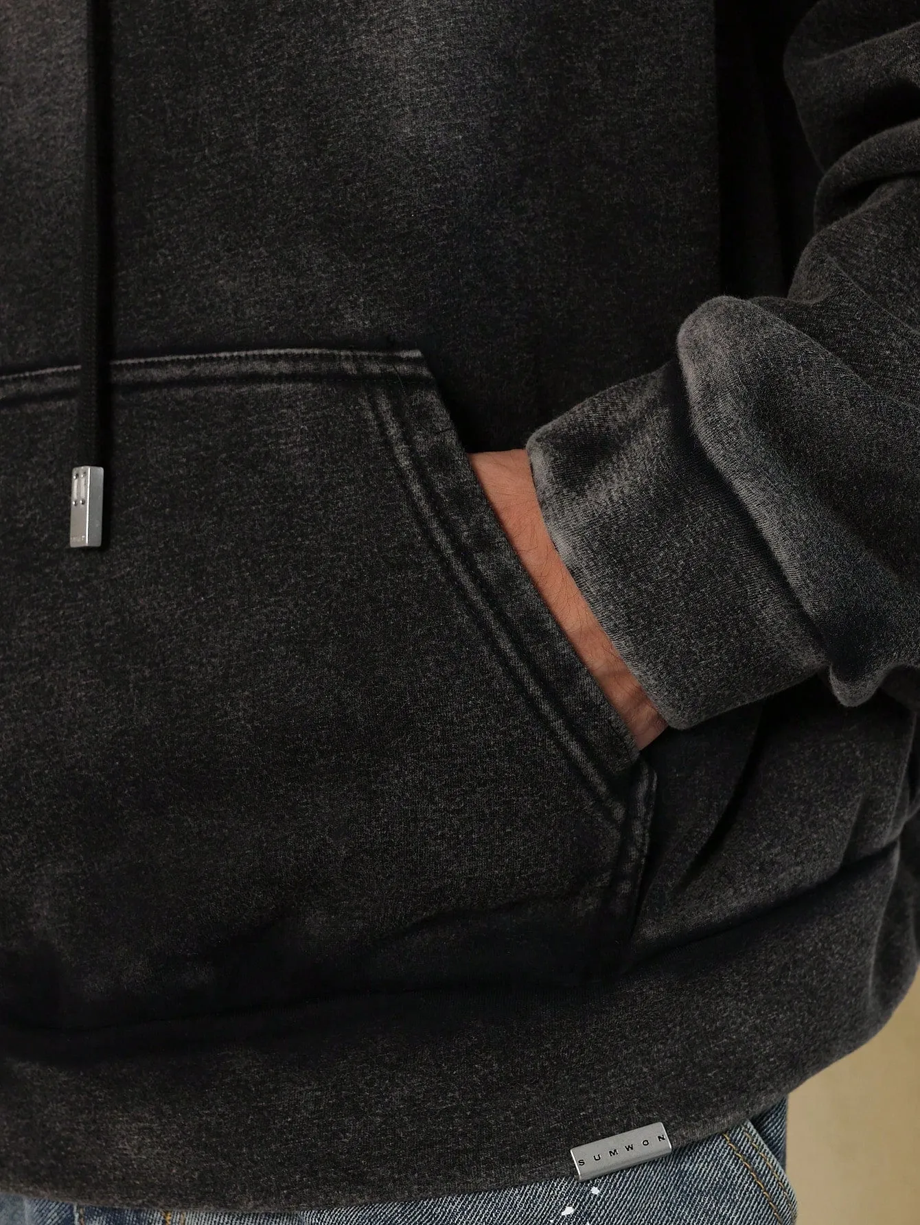 Oversized Premium Heavyweight Washed Hoodie With Graphic Print