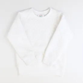 Quilted Knit Sweatshirt - White