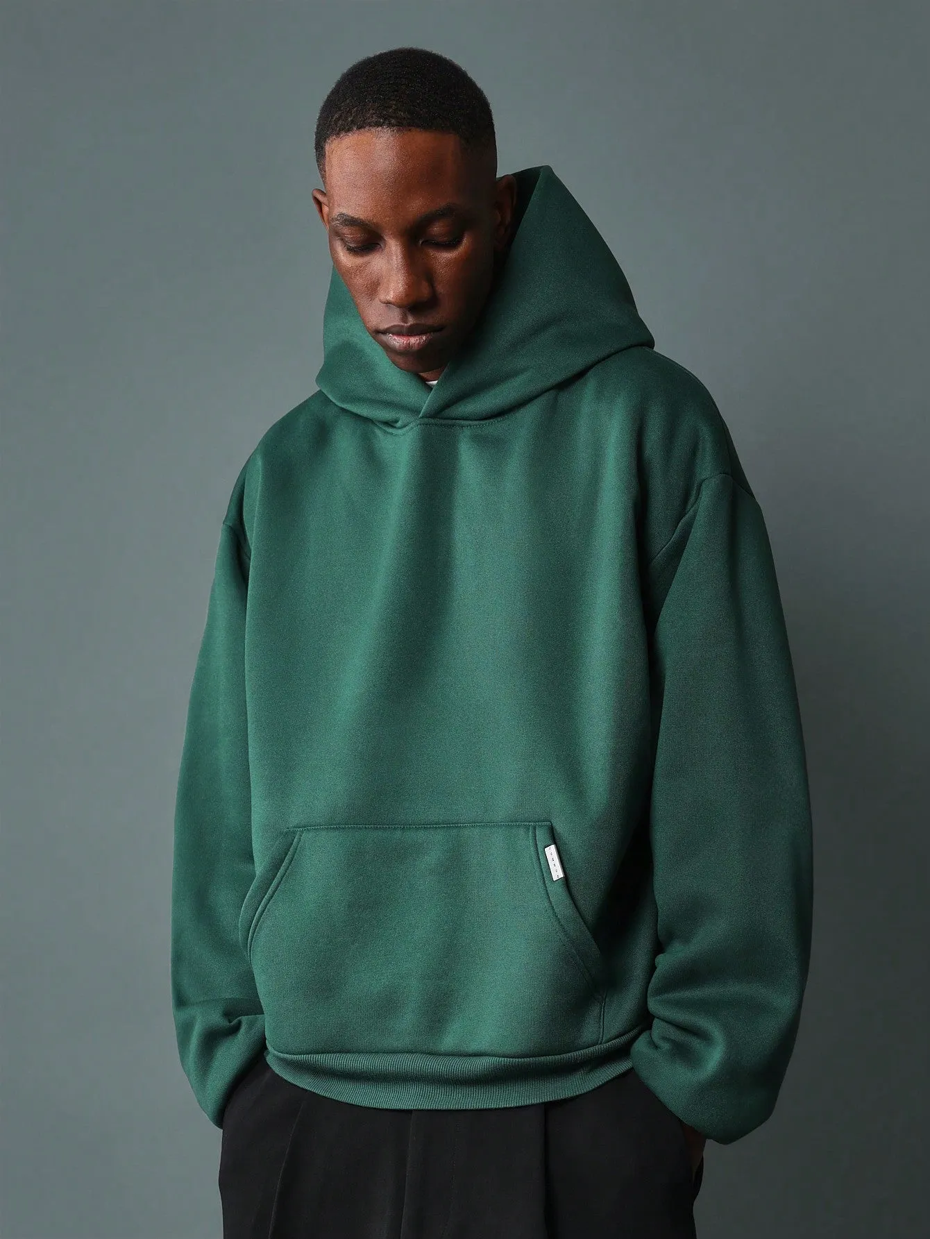 Regular Fit Overhead Hoodie With Embroidery Pattern