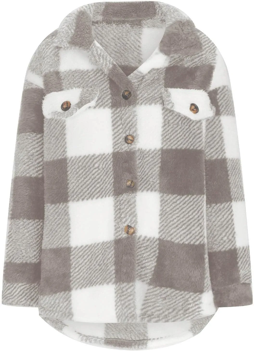 Shackets for Women 2024 Plus Size Fleece Lined Flannel Jacket,Plaid Button Down Shirt Fashion Fall Winter Outfits