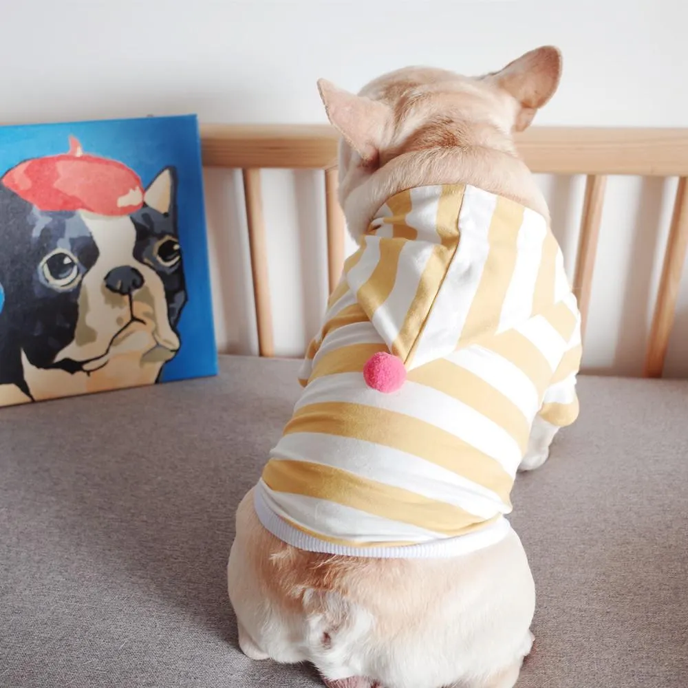 Summer striped hoodie for pet wear