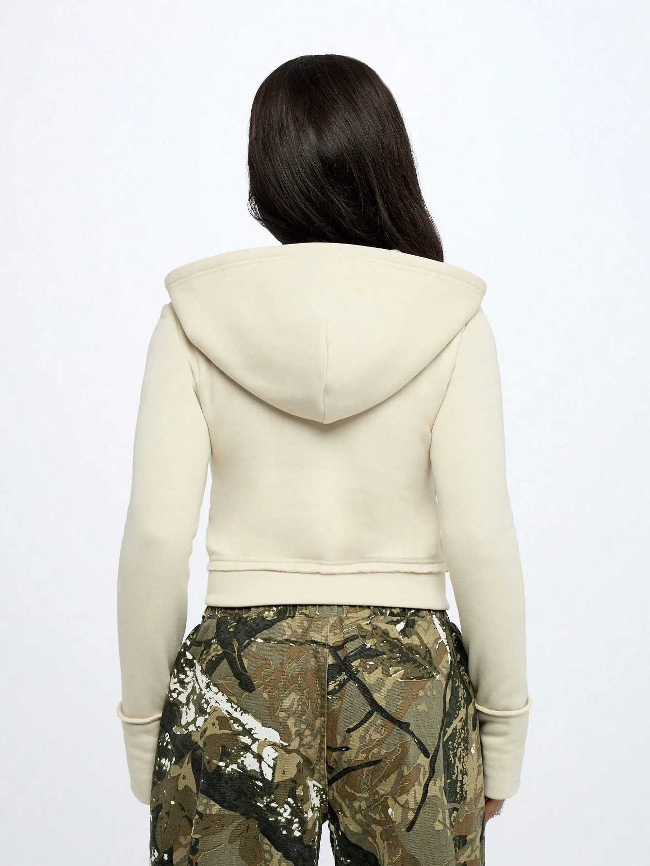 SUMWON WOMEN Hoodie Zip Up Sweatshirt With Applique Graphic