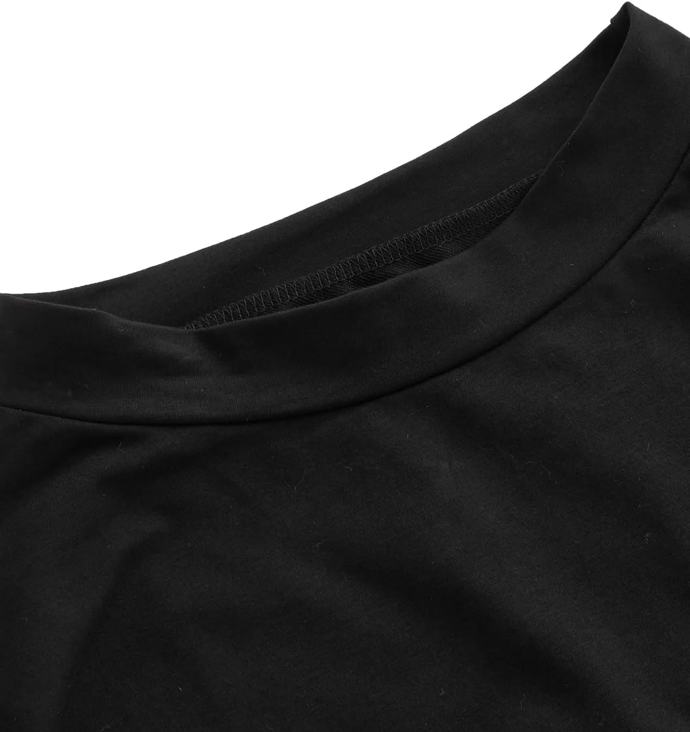 SweatyRocks Women's 3/4 Sleeve Mock Neck Basic Loose T-Shirt Elegant Top