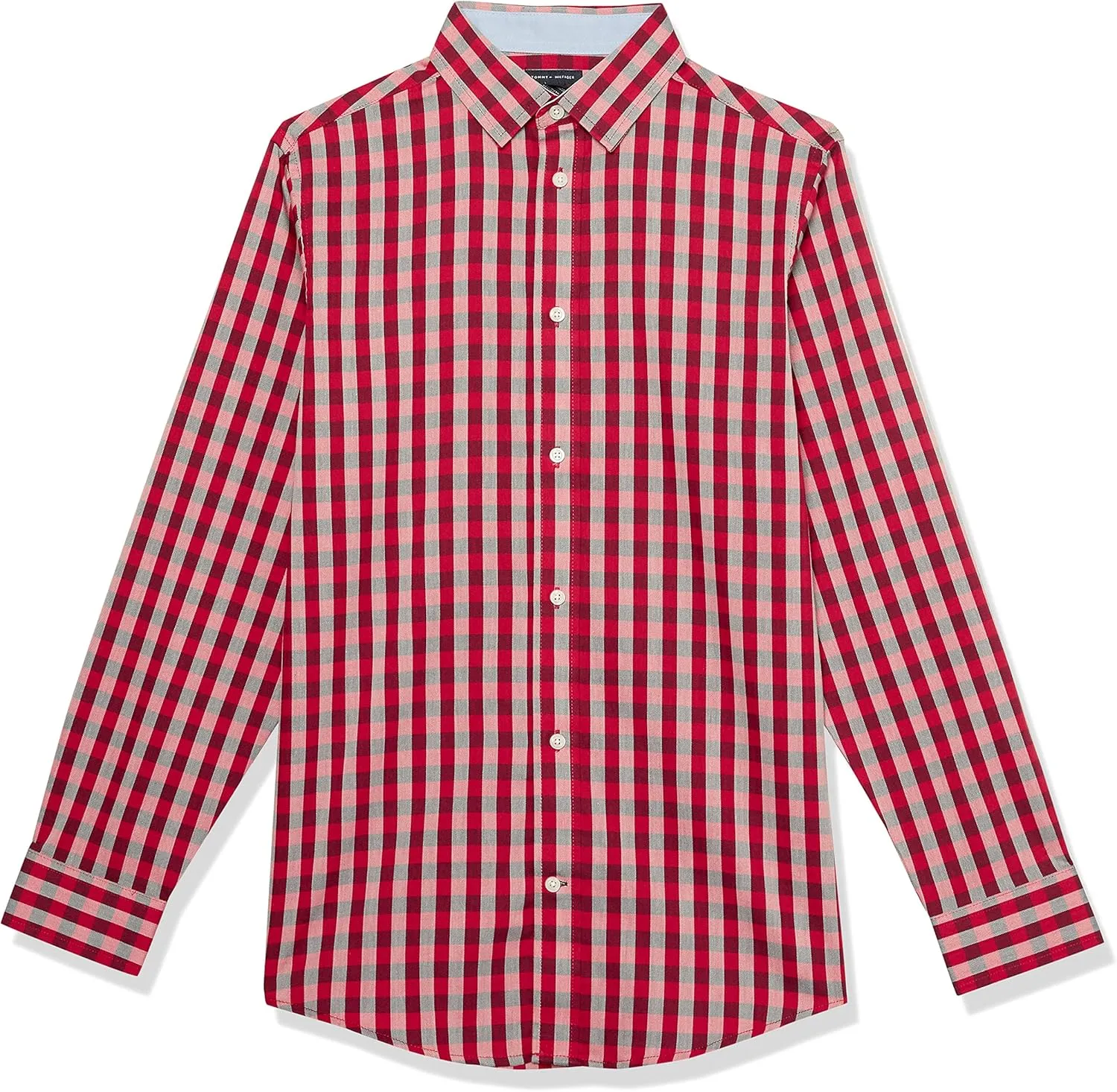 Tommy Hilfiger Boy's Long Sleeve Dress Shirt With Bow Tie, Collared Button-down With Cuff Sleeves