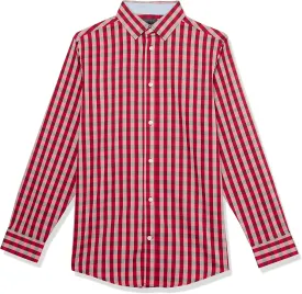 Tommy Hilfiger Boy's Long Sleeve Dress Shirt With Bow Tie, Collared Button-down With Cuff Sleeves
