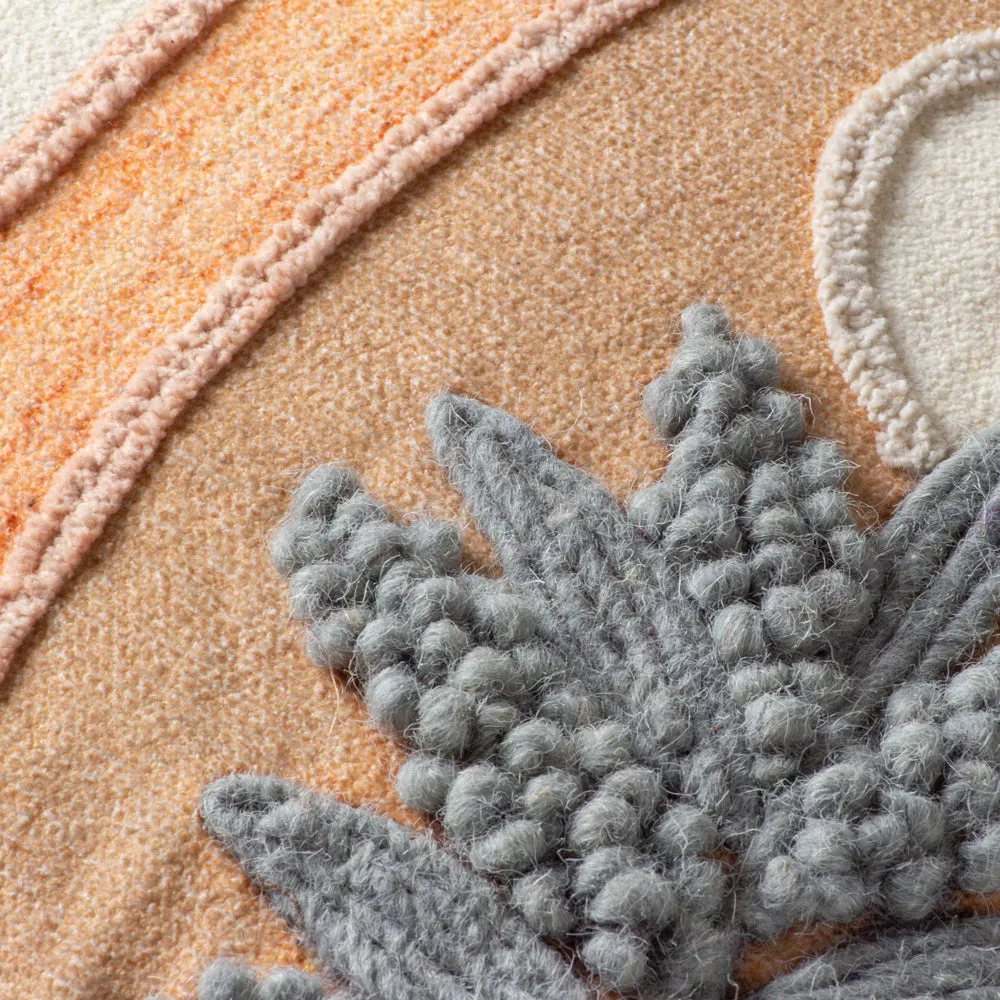Tulna Embroidered Piped Cushion Sage/Caramel