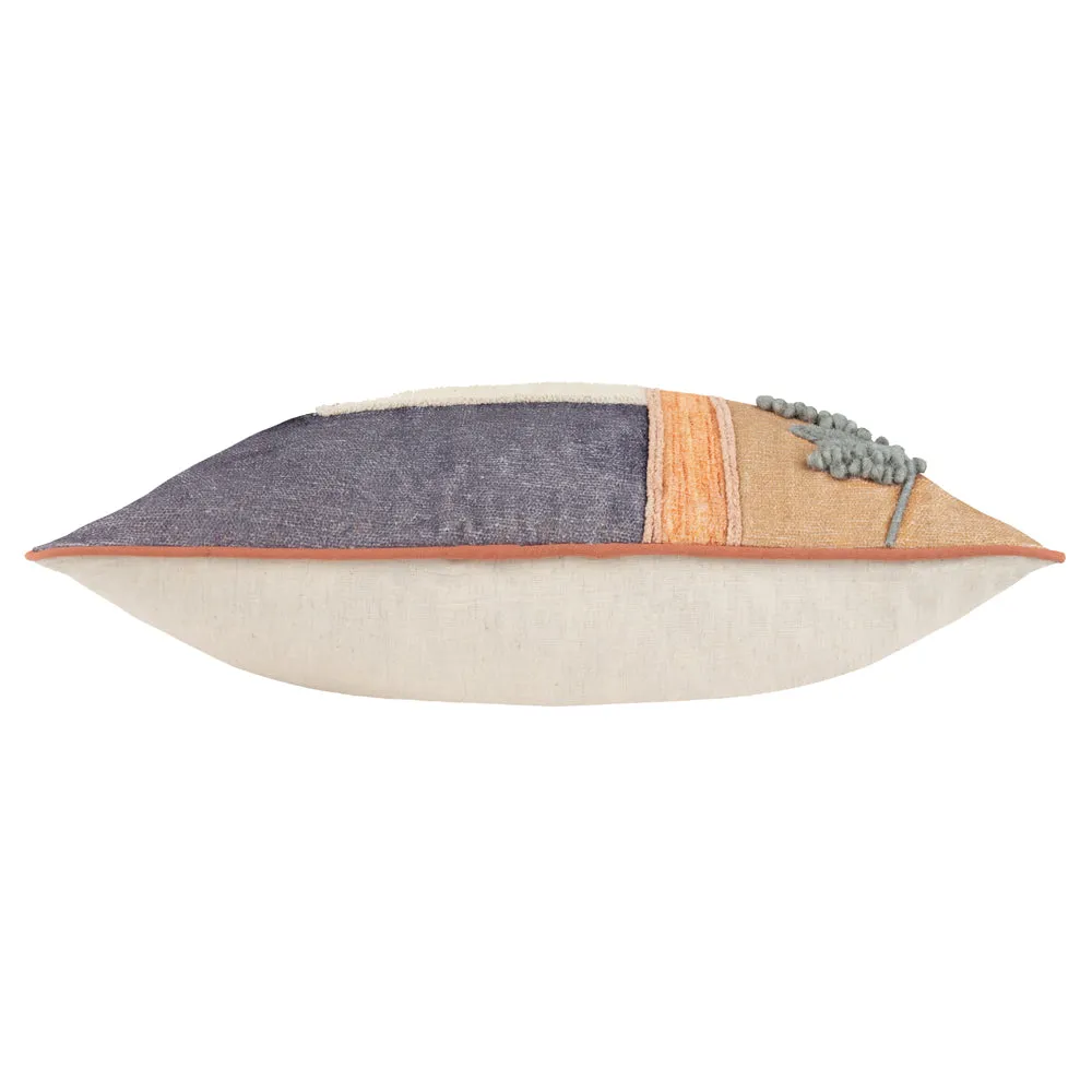 Tulna Embroidered Piped Cushion Sage/Caramel