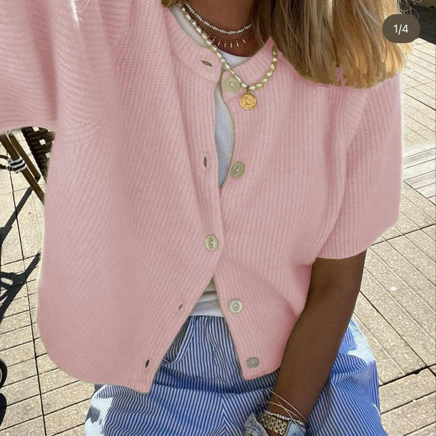 Women Knit Cardigan Sweater Y2k Short Sleeve Button Down Crop Top Sweaters Lightweight Coquette Shirt Summer