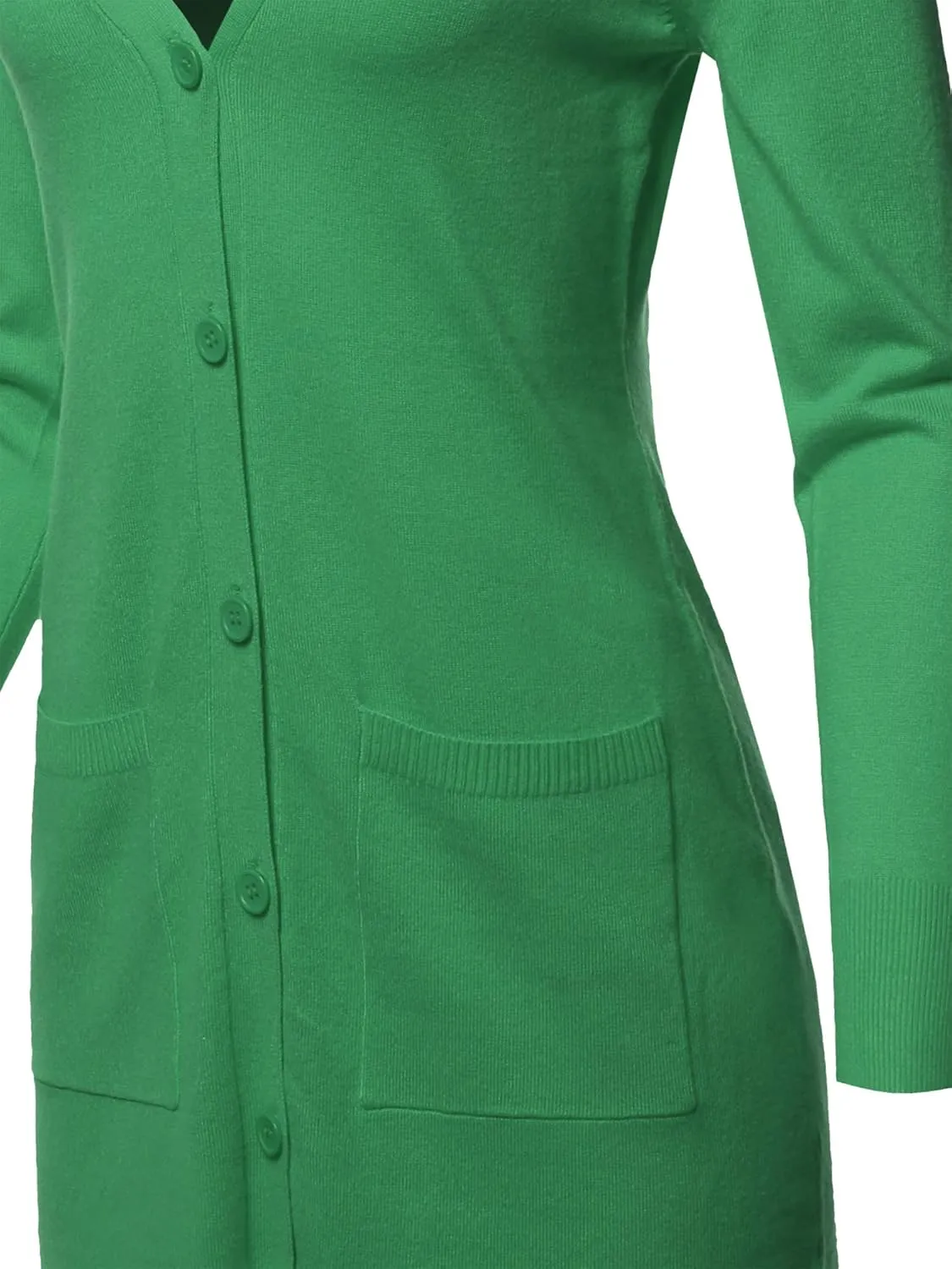 Women's Casual Button Up Long-Line Sweater Viscose Knit Cardigan